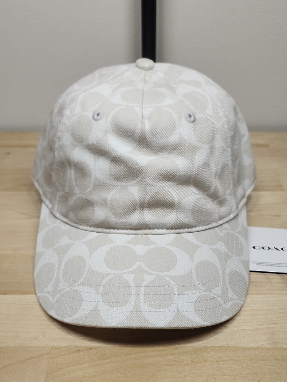 Coach Monogram Baseball Cap in Ivory and Beige